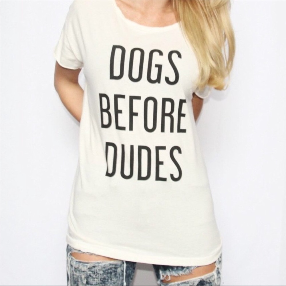 Dogs Before Dudes Distressed Tee
